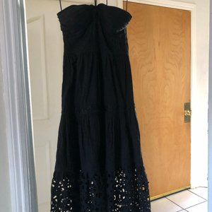 Catherine Malandrino Black Floral Maxi Dress Sz 4
